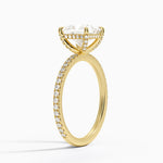 Viviana Three-Quarter Coverage Diamond Ring Yellow Gold 18k Princess Engagement Ring