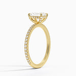 Viviana Three-Quarter Coverage Diamond Ring Yellow Gold 18k Radiant Engagement Ring