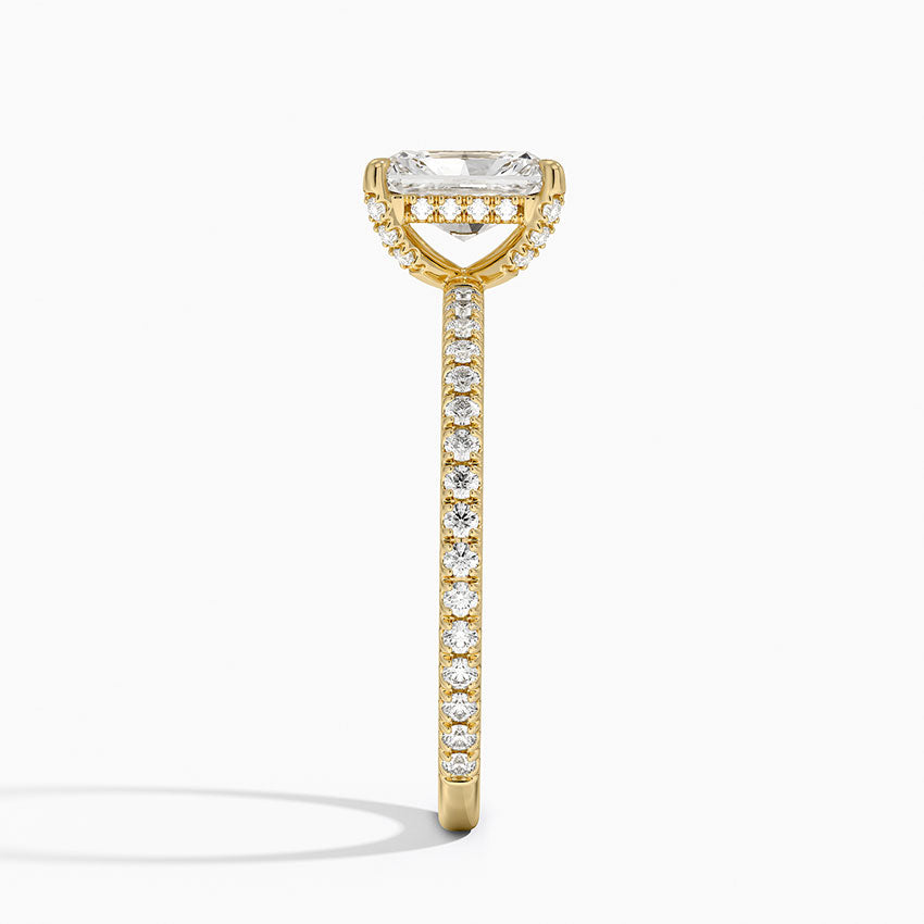 Viviana Three-Quarter Coverage Diamond Ring Yellow Gold 18k Radiant Engagement Ring