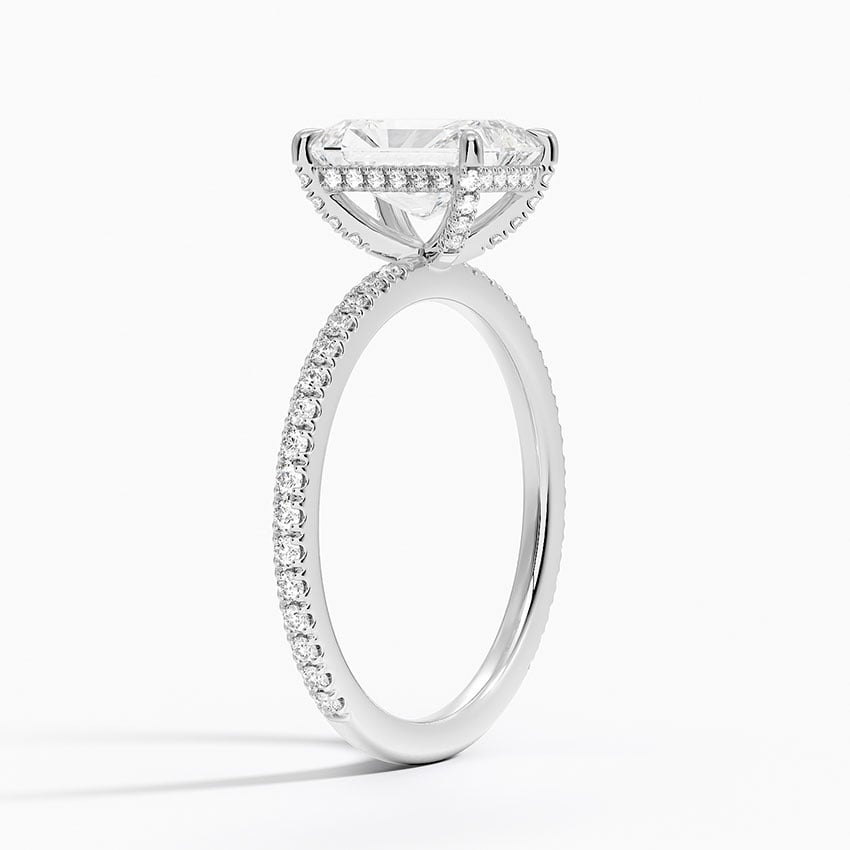 Viviana Three-Quarter Coverage Diamond Ring Platinum Radiant Engagement Ring