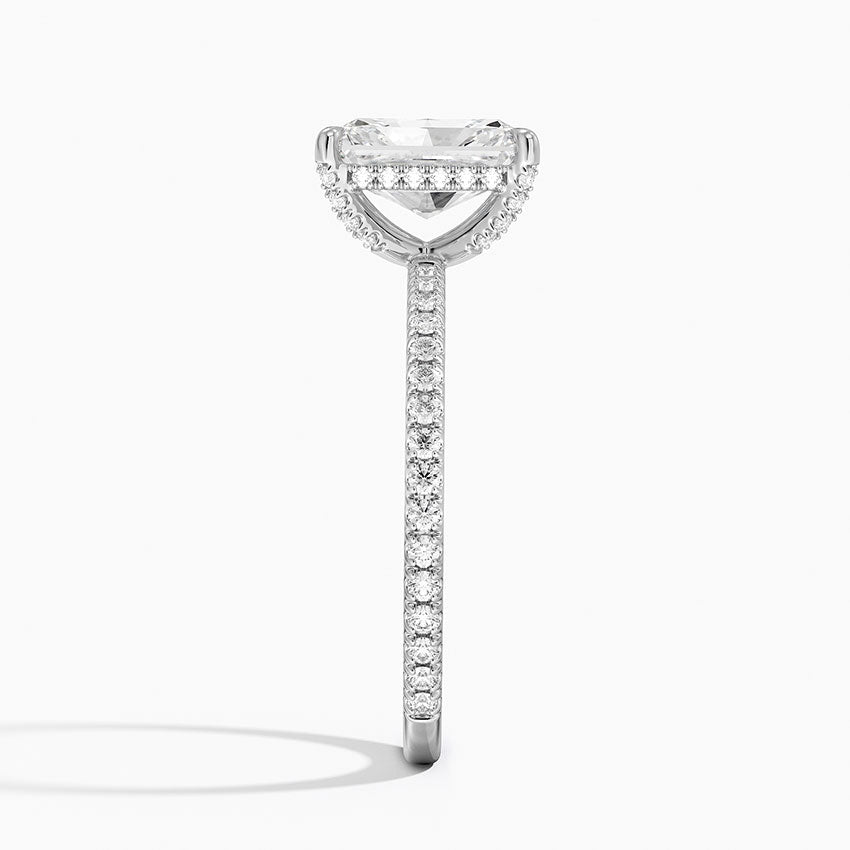 Viviana Three-Quarter Coverage Diamond Ring Platinum Radiant Engagement Ring