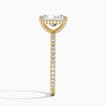 Viviana Three-Quarter Coverage Diamond Ring Yellow Gold 18k Radiant Engagement Ring