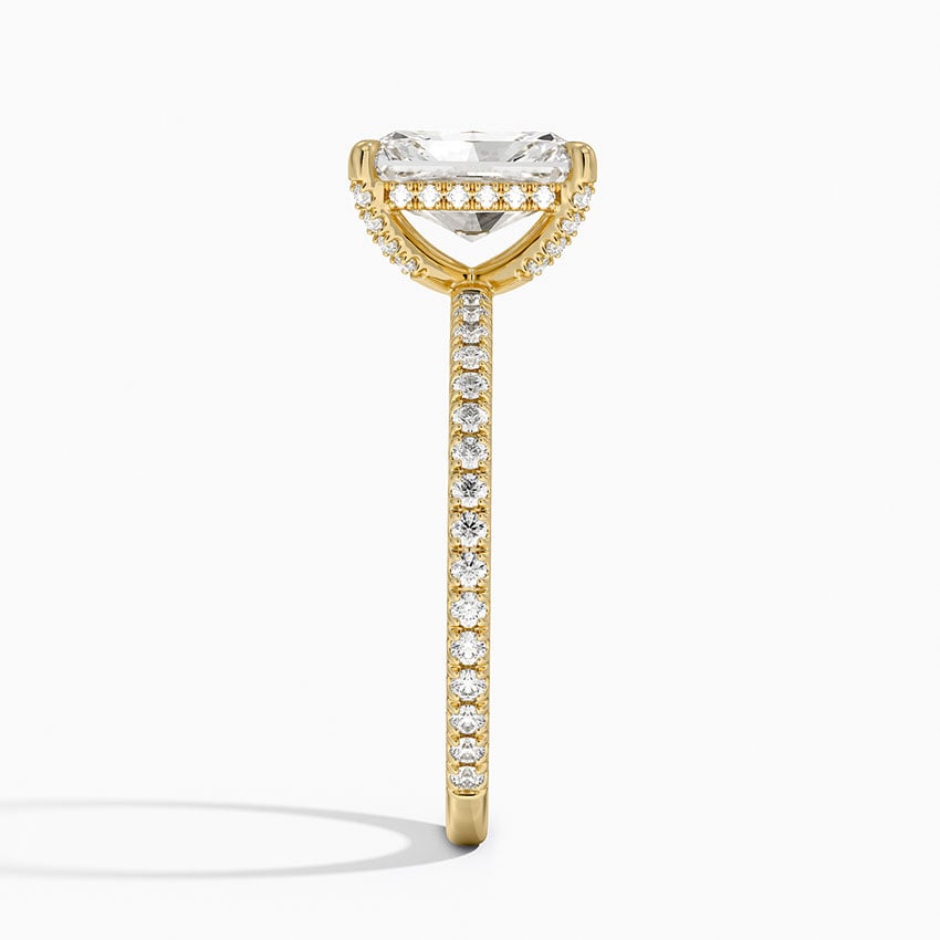 Viviana Three-Quarter Coverage Diamond Ring Yellow Gold 18k Radiant Engagement Ring