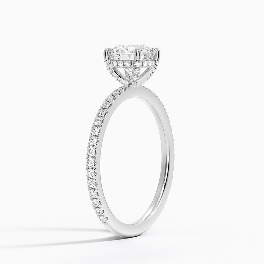 Viviana Three-Quarter Coverage Diamond Ring Platinum Round Engagement Ring