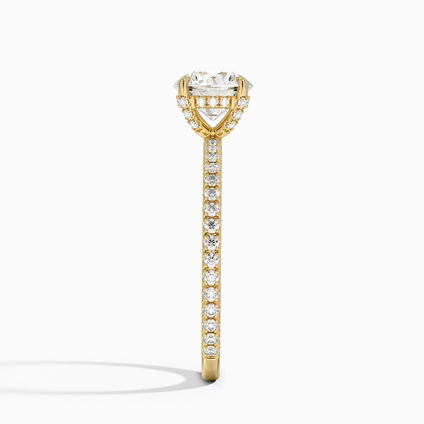 Viviana Three-Quarter Coverage Diamond Ring Yellow Gold 18k Round Engagement Ring