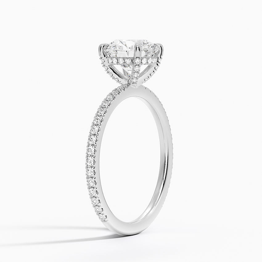 Viviana Three-Quarter Coverage Diamond Ring Platinum Round Engagement Ring