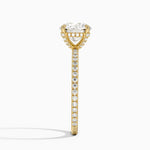 Viviana Three-Quarter Coverage Diamond Ring Yellow Gold 18k Round Engagement Ring