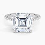 Viviana Three-Quarter Coverage Diamond Ring Platinum Asscher Engagement Ring