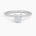 Viviana Three-Quarter Coverage Diamond Ring Platinum Heart Engagement Ring