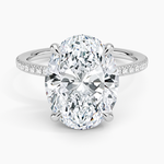 Viviana Three-Quarter Coverage Diamond Ring Platinum Oval Engagement Ring