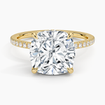 Viviana Three-Quarter Coverage Diamond Ring Yellow Gold 18k Cushion Engagement Ring
