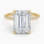 Viviana Three-Quarter Coverage Diamond Ring Yellow Gold 18k Emerald Engagement Ring