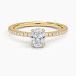 Viviana Three-Quarter Coverage Diamond Ring Yellow Gold 18k Oval Engagement Ring