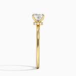 Secret Halo 1.5mm Diamond Ring Yellow Gold 18k Asscher Engagement Ring