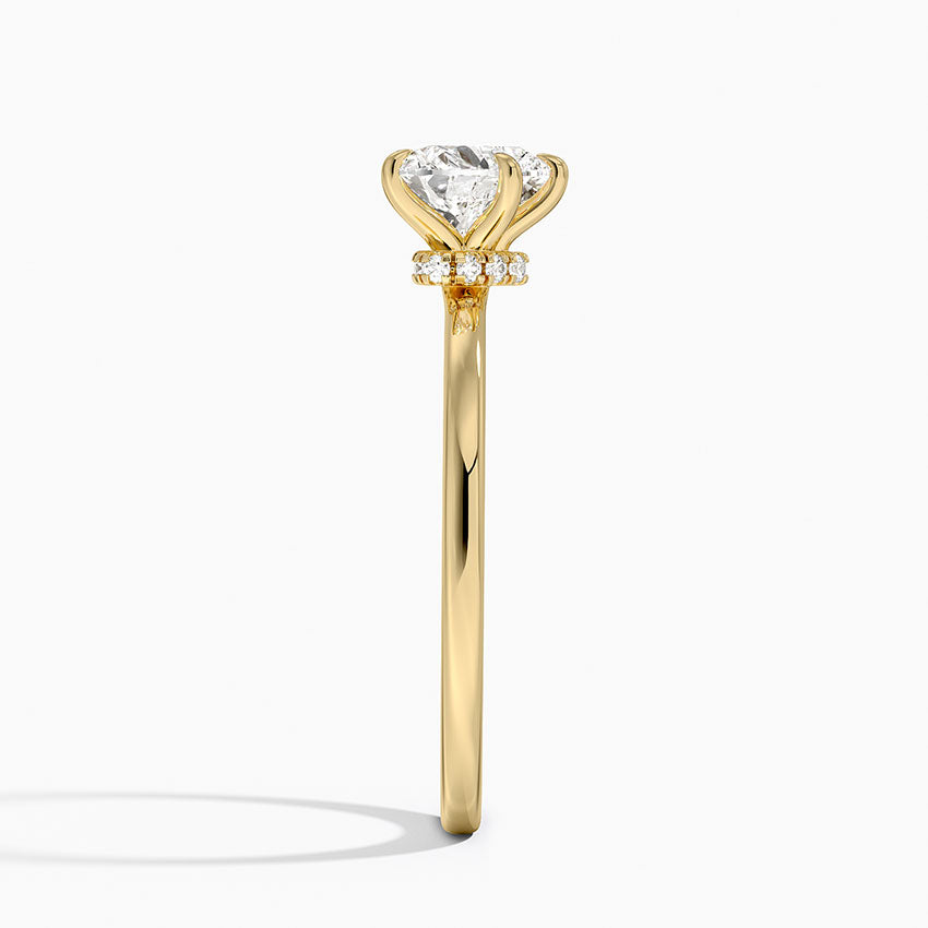 Secret Halo 1.5mm Diamond Ring Yellow Gold 18k Heart Engagement Ring