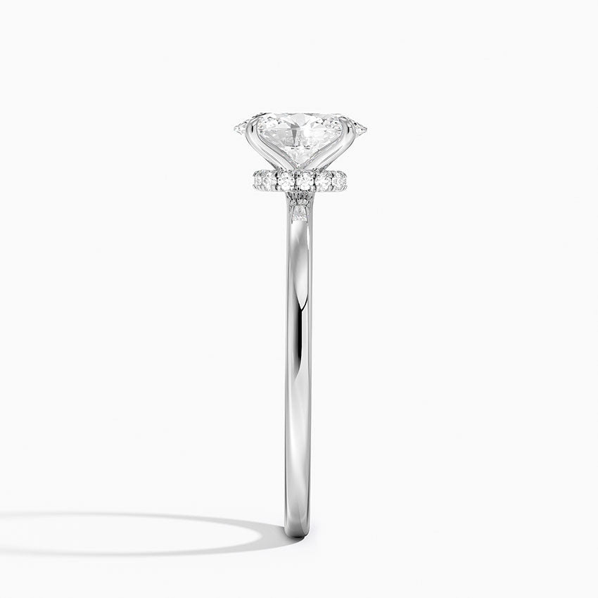 Secret Halo 1.5mm Diamond Ring Platinum Oval Engagement Ring