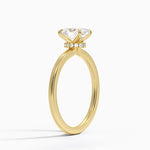 Secret Halo 1.5mm Diamond Ring Yellow Gold 18k Oval Engagement Ring