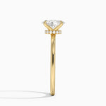 Secret Halo 1.5mm Diamond Ring Yellow Gold 18k Oval Engagement Ring