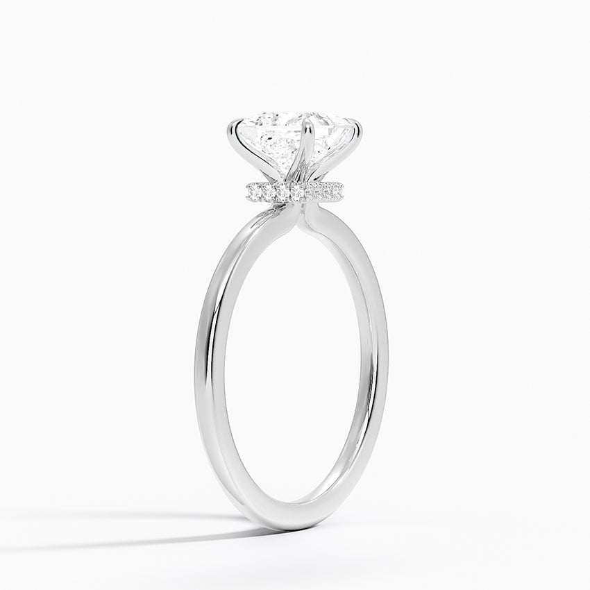 Secret Halo 1.5mm Diamond Ring Platinum Princess Engagement Ring