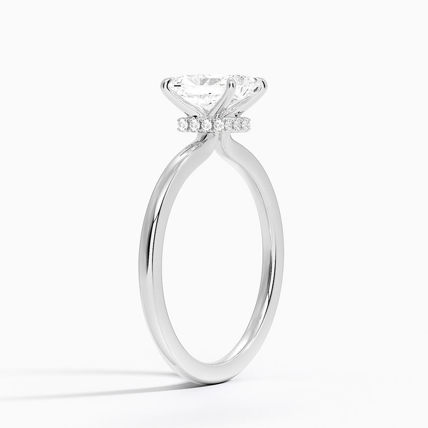 Secret Halo 1.5mm Diamond Ring Platinum Radiant Engagement Ring