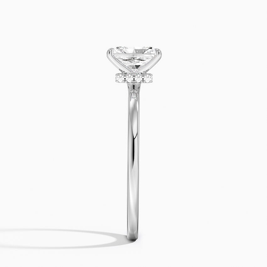 Secret Halo 1.5mm Diamond Ring Platinum Radiant Engagement Ring