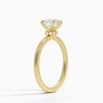 Secret Halo 1.5mm Diamond Ring Yellow Gold 18k Round Engagement Ring