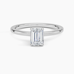 Secret Halo 1.5mm Diamond Ring Platinum Emerald Engagement Ring