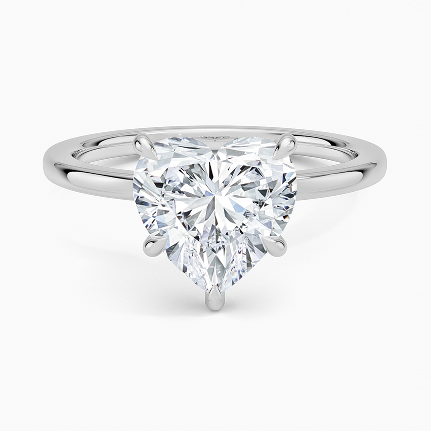 Secret Halo 1.5mm Diamond Ring Platinum Heart Engagement Ring