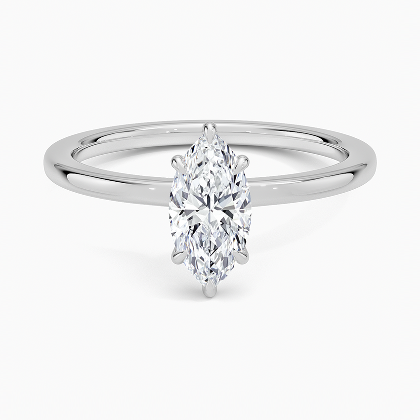 Secret Halo 1.5mm Diamond Ring Platinum Marquise Engagement Ring