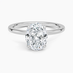 Secret Halo 1.5mm Diamond Ring Platinum Oval Engagement Ring
