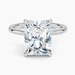 Secret Halo 1.5mm Diamond Ring Platinum Radiant Engagement Ring