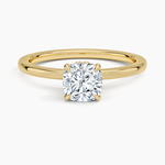 Secret Halo 1.5mm Diamond Ring Yellow Gold 18k Cushion Engagement Ring