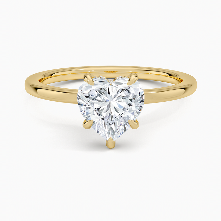 Secret Halo 1.5mm Diamond Ring Yellow Gold 18k Heart Engagement Ring