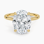 Secret Halo 1.5mm Diamond Ring Yellow Gold 18k Oval Engagement Ring