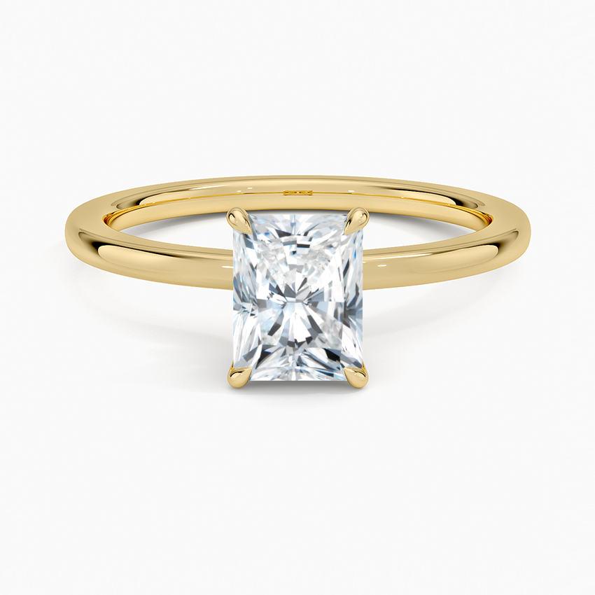 Secret Halo 1.5mm Diamond Ring Yellow Gold 18k Radiant Engagement Ring