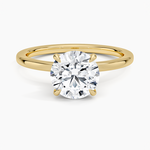 Secret Halo 1.5mm Diamond Ring Yellow Gold 18k Round Engagement Ring