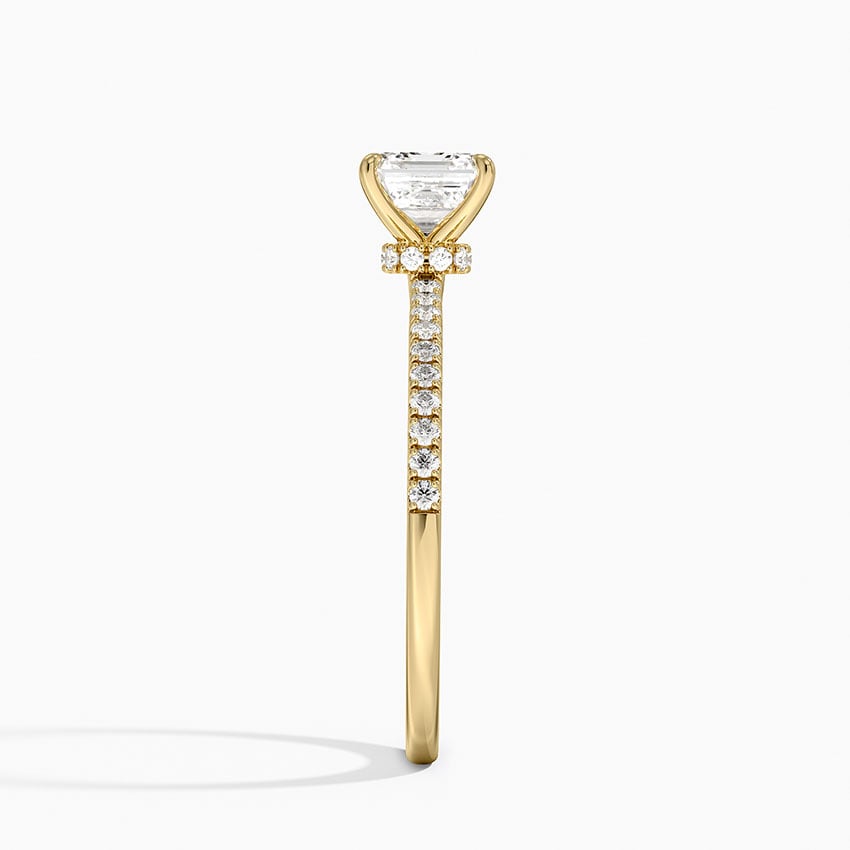 Demi Half Coverage Diamond Ring (1/5 ct. tw.) Yellow Gold 18k Asscher Engagement Ring