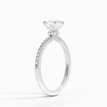 Demi Half Coverage Diamond Ring (1/5 ct. tw.) Platinum Cushion Engagement Ring