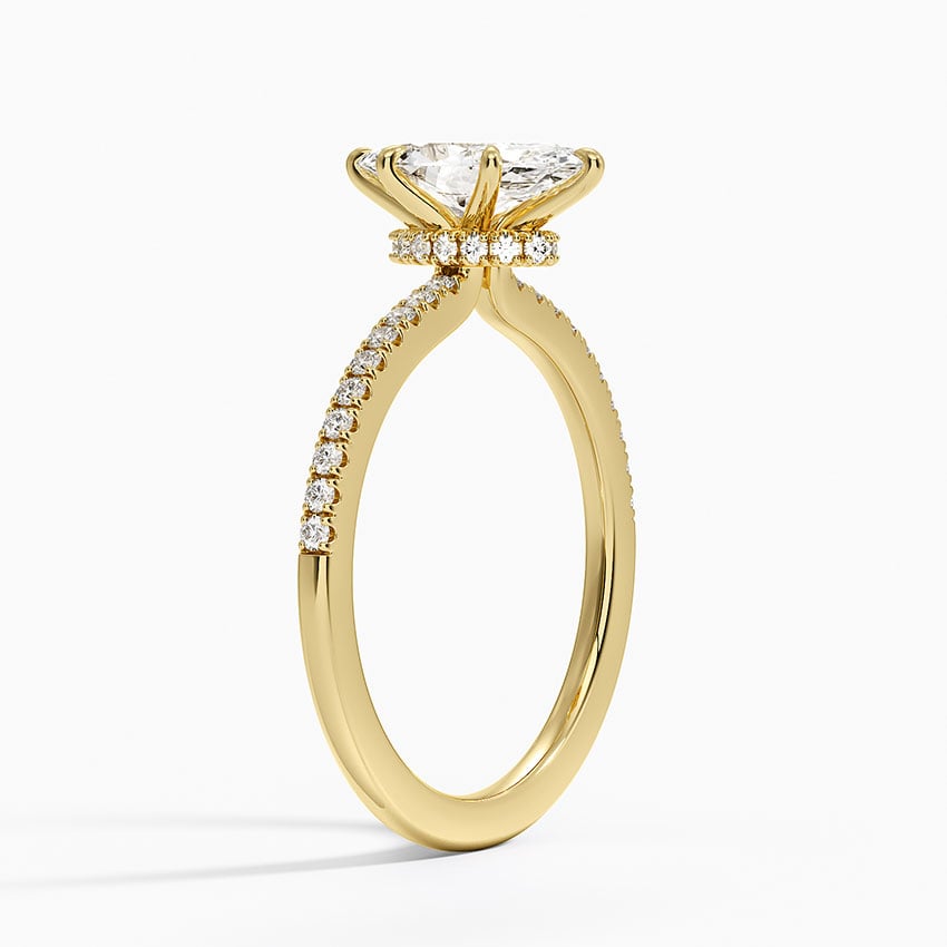 Demi Half Coverage Diamond Ring (1/5 ct. tw.) Yellow Gold 18k Marquise Engagement Ring