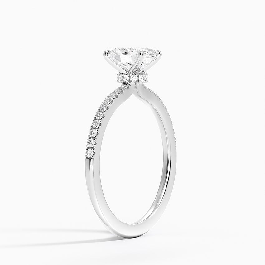 Demi Half Coverage Diamond Ring (1/5 ct. tw.) Platinum Oval Engagement Ring