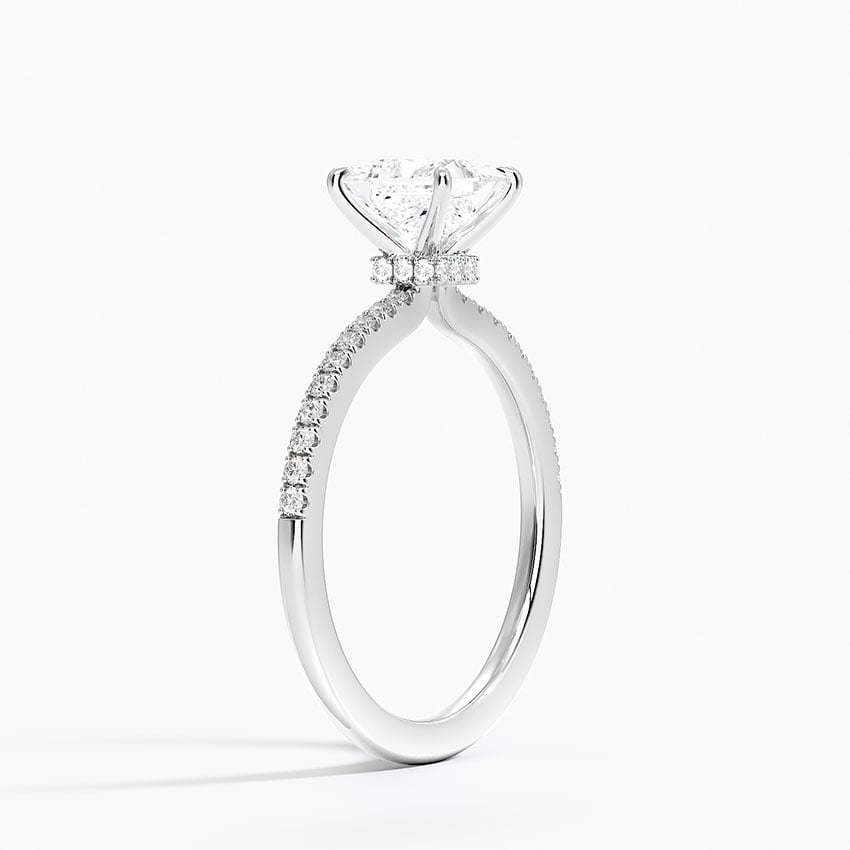 Demi Half Coverage Diamond Ring (1/5 ct. tw.) Platinum Princess Engagement Ring