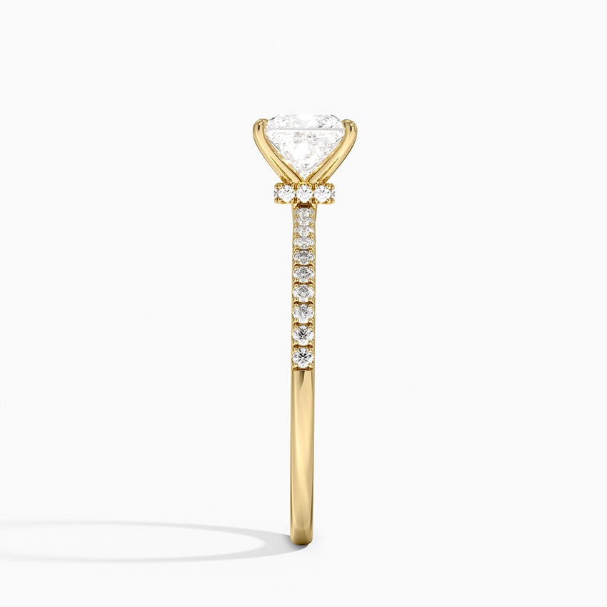 Demi Half Coverage Diamond Ring (1/5 ct. tw.) Yellow Gold 18k Princess Engagement Ring