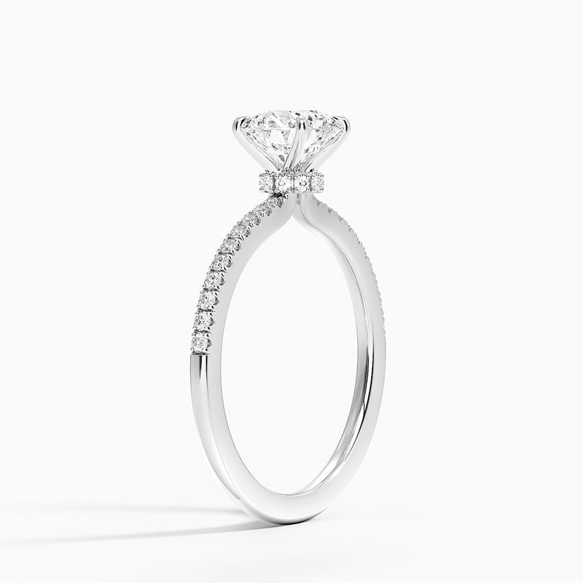 Demi Half Coverage Diamond Ring (1/5 ct. tw.) Platinum Round Engagement Ring