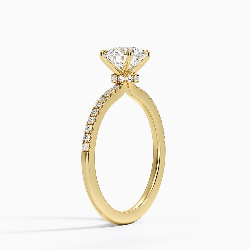 Demi Half Coverage Diamond Ring (1/5 ct. tw.) Yellow Gold 18k Round Engagement Ring