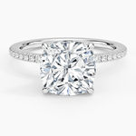 Demi Half Coverage Diamond Ring (1/5 ct. tw.) Platinum Cushion Engagement Ring