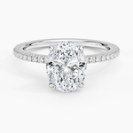 Demi Half Coverage Diamond Ring (1/5 ct. tw.) Platinum Oval Engagement Ring