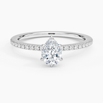 Demi Half Coverage Diamond Ring (1/5 ct. tw.) Platinum Pear Engagement Ring