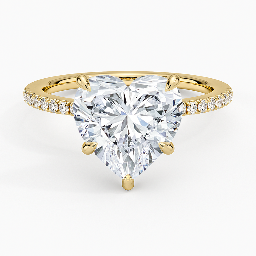 Demi Half Coverage Diamond Ring (1/5 ct. tw.) Yellow Gold 18k Heart Engagement Ring