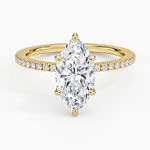 Demi Half Coverage Diamond Ring (1/5 ct. tw.) Yellow Gold 18k Marquise Engagement Ring