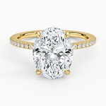 Demi Half Coverage Diamond Ring (1/5 ct. tw.) Yellow Gold 18k Oval Engagement Ring